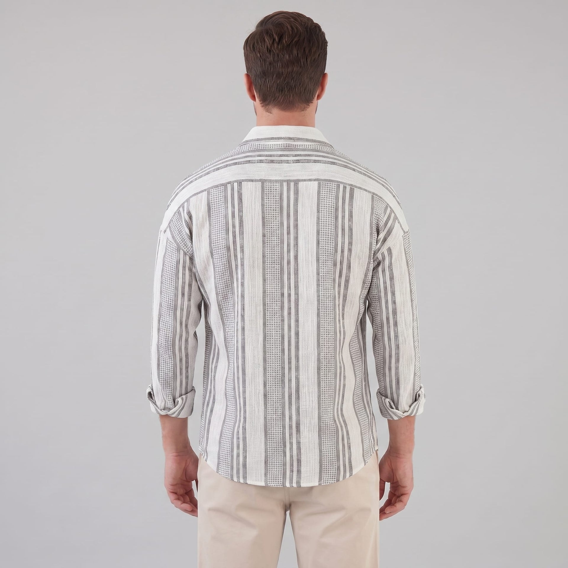 Nolan Linen Blend Striped Button Down Shirt