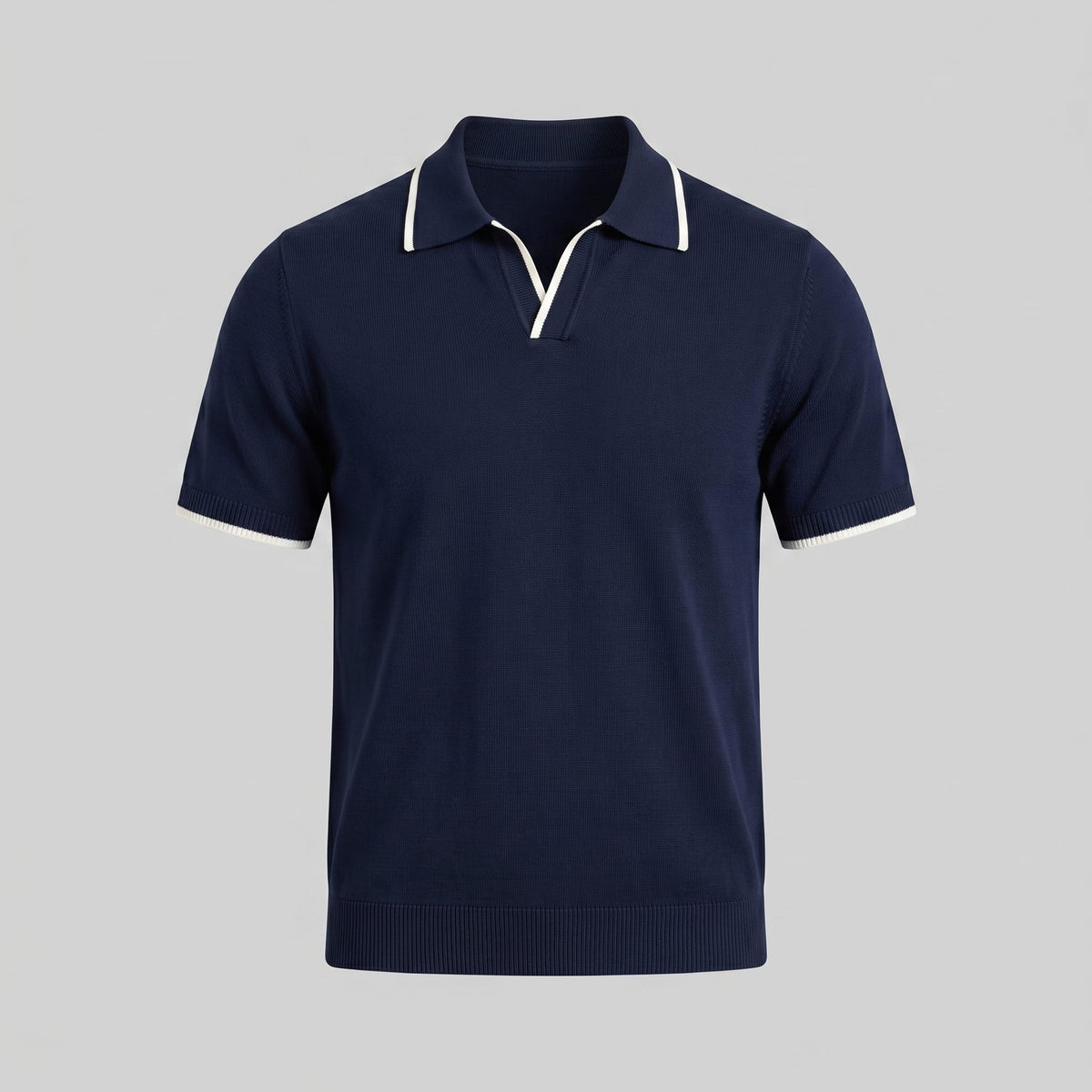 Zeke Tipped Collar Knit Polo Shirt