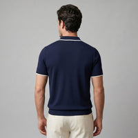 Zeke Tipped Collar Knit Polo Shirt