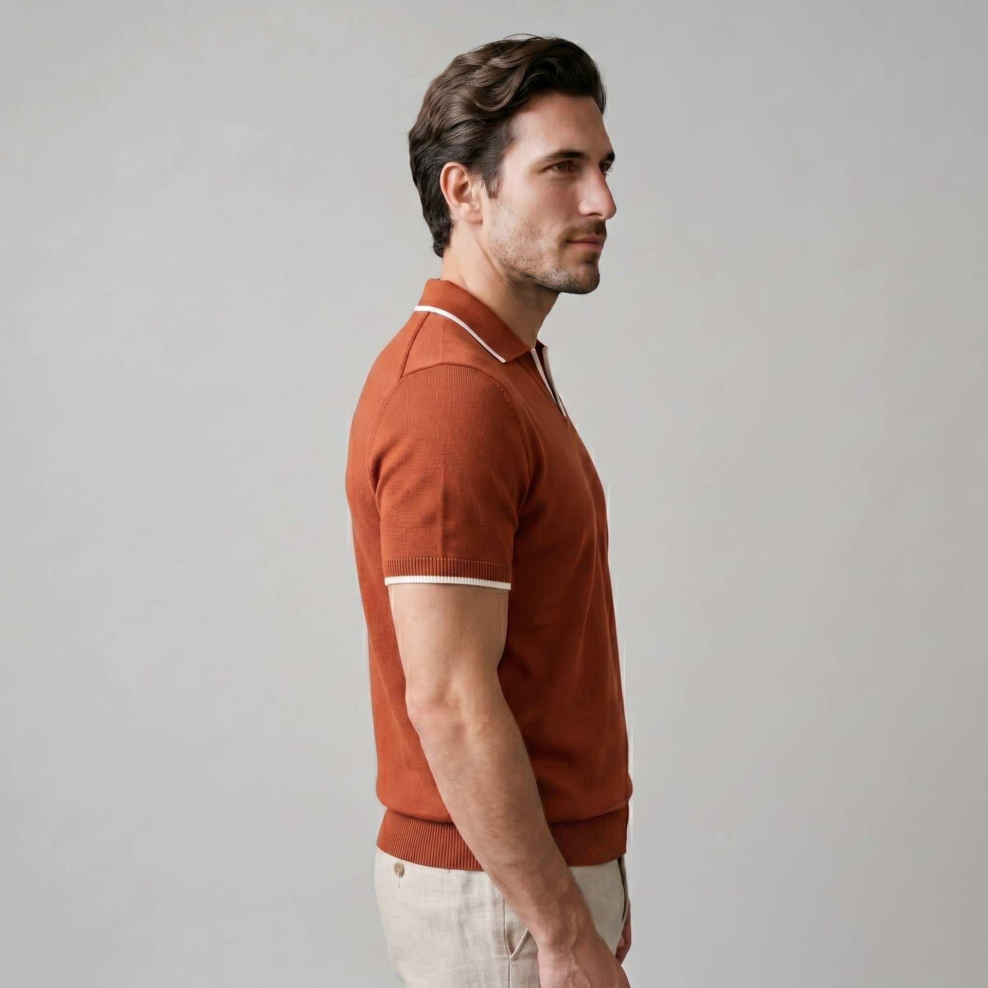 Zeke Tipped Collar Knit Polo Shirt