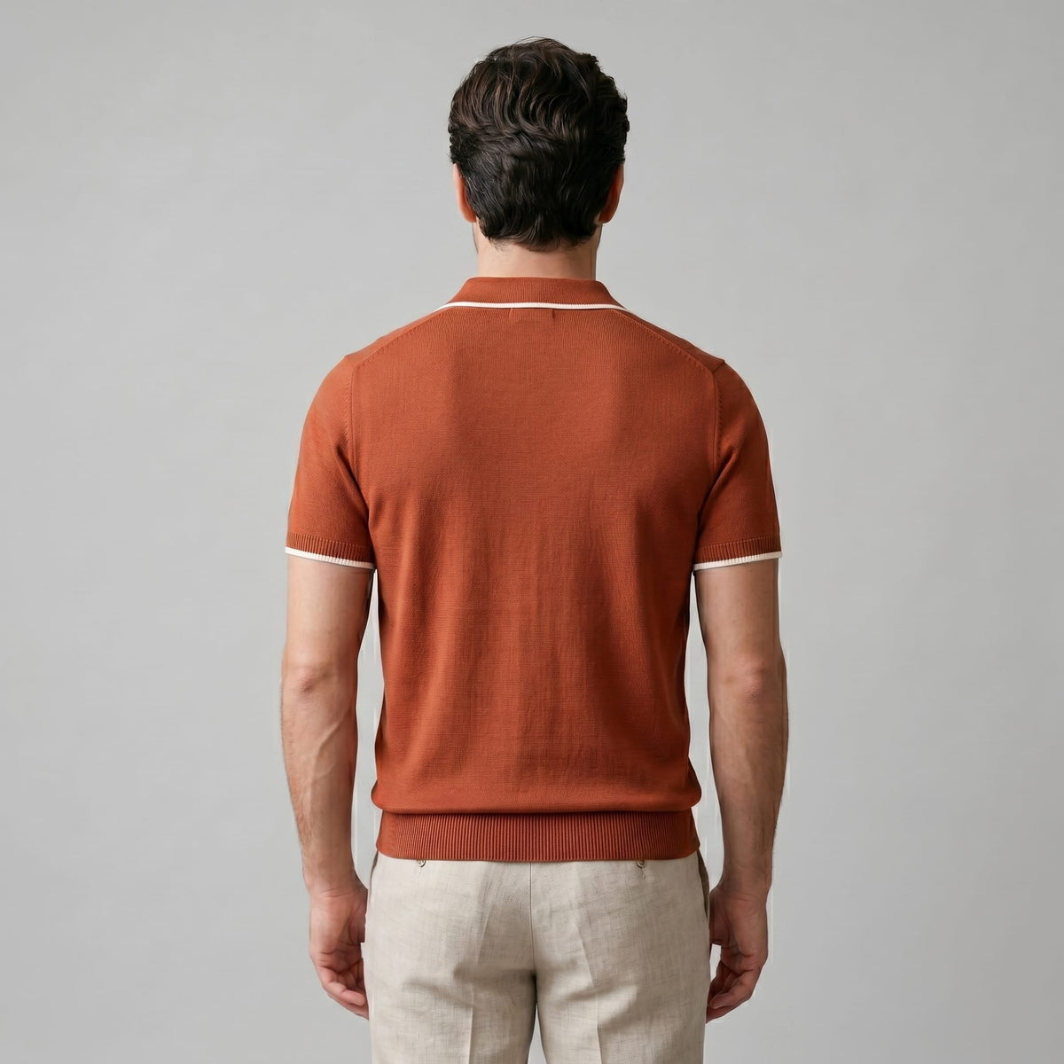 Zeke Tipped Collar Knit Polo Shirt