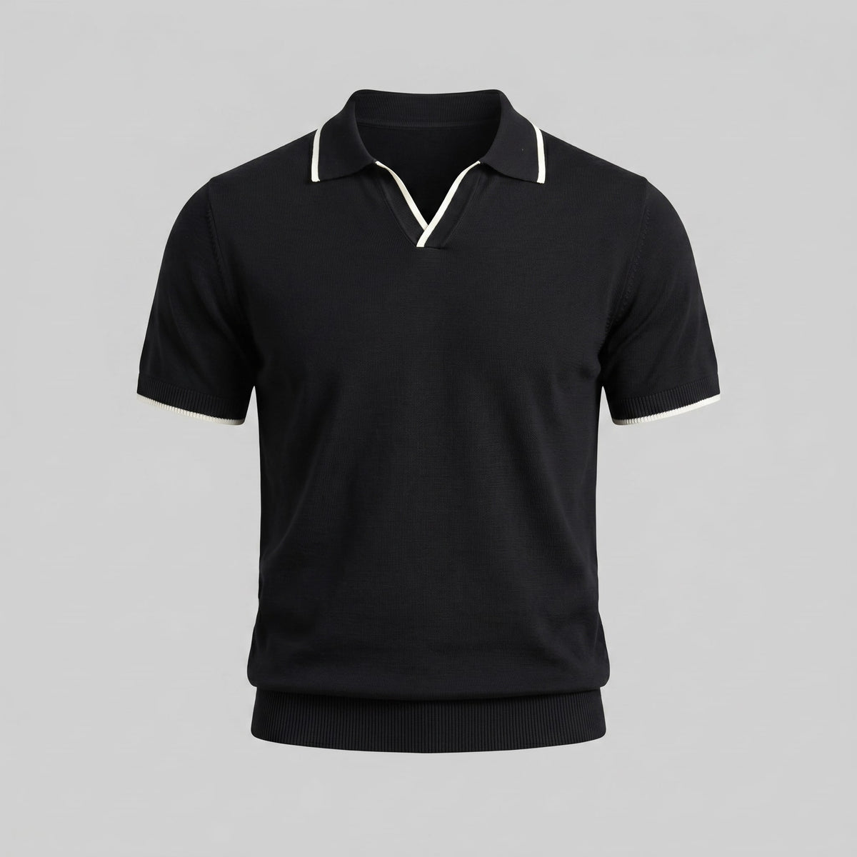 Zeke Tipped Collar Knit Polo Shirt_2