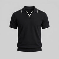 Zeke Tipped Collar Knit Polo Shirt