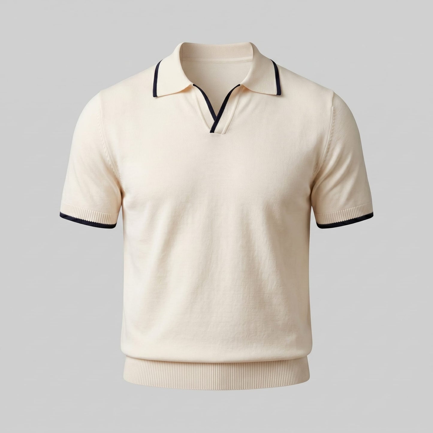 Zeke Tipped Collar Knit Polo Shirt_6