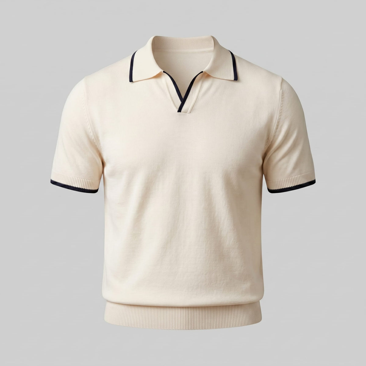 Zeke Tipped Collar Knit Polo Shirt