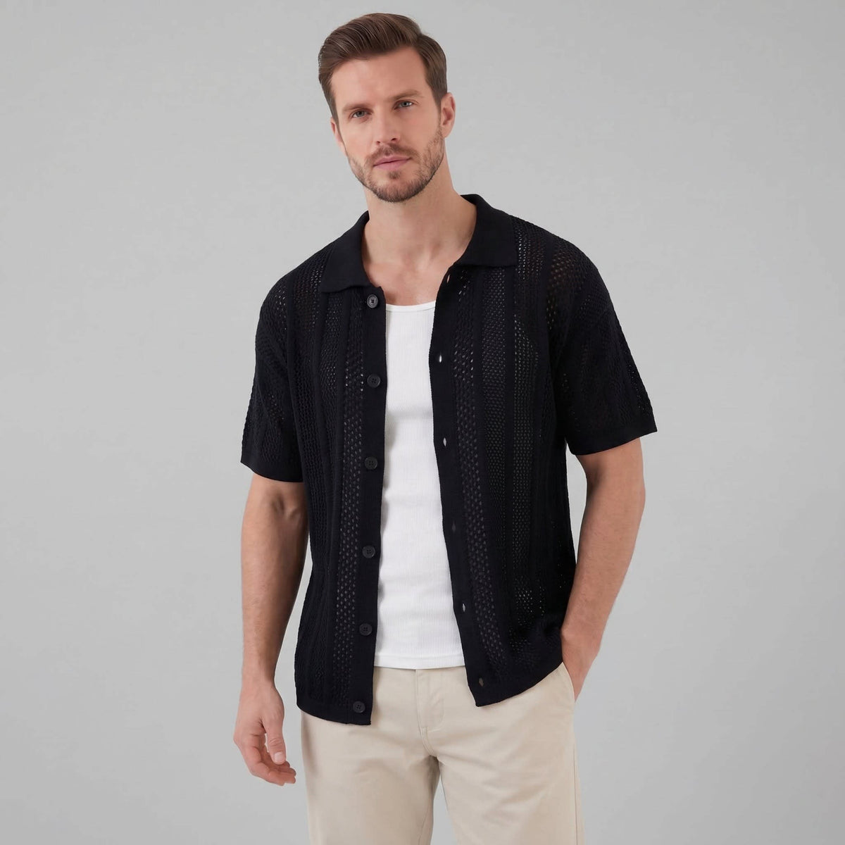 Oakes Open Knit Camp Collar Shirt_14