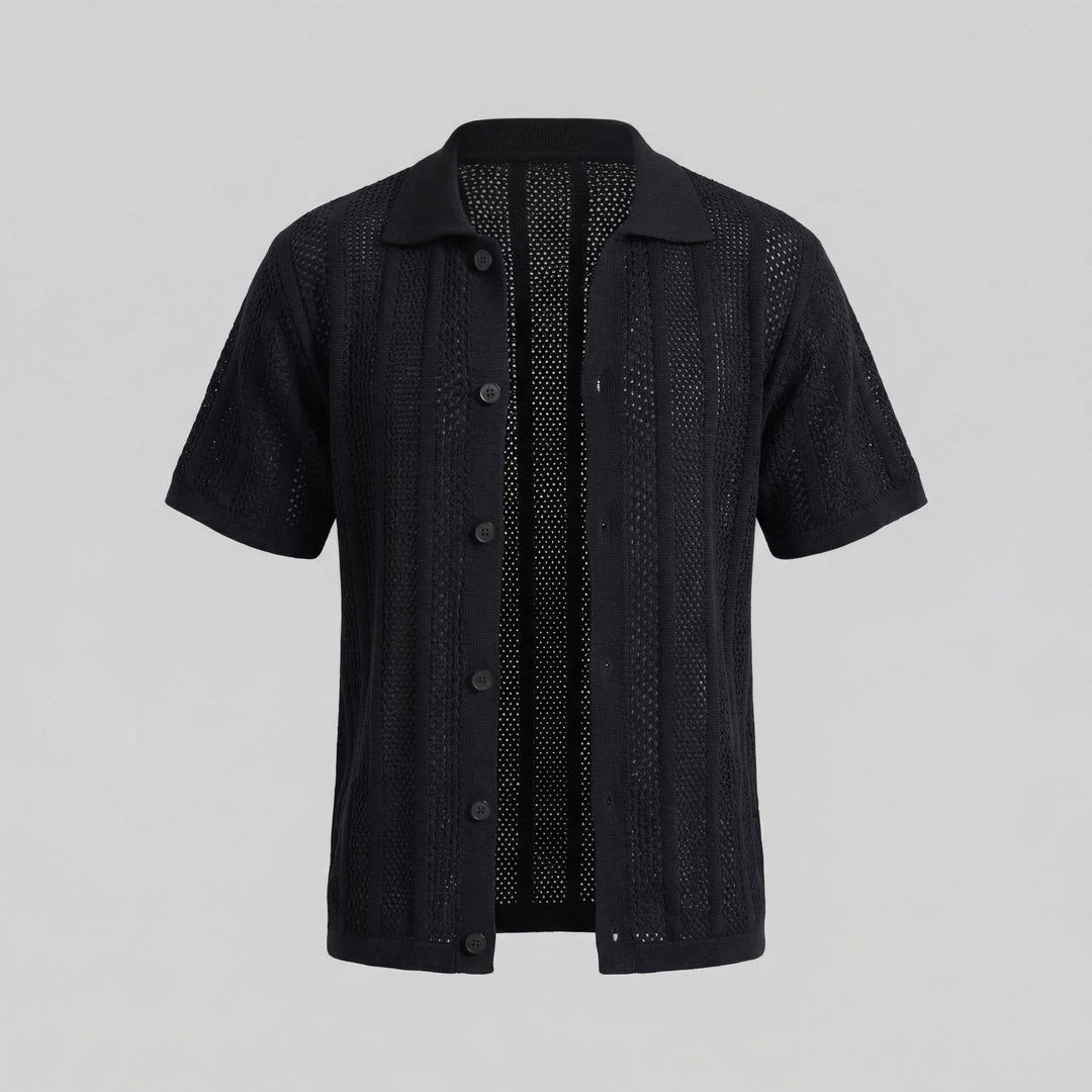 Oakes Open Knit Camp Collar Shirt