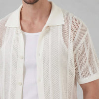 Oakes Open Knit Camp Collar Shirt