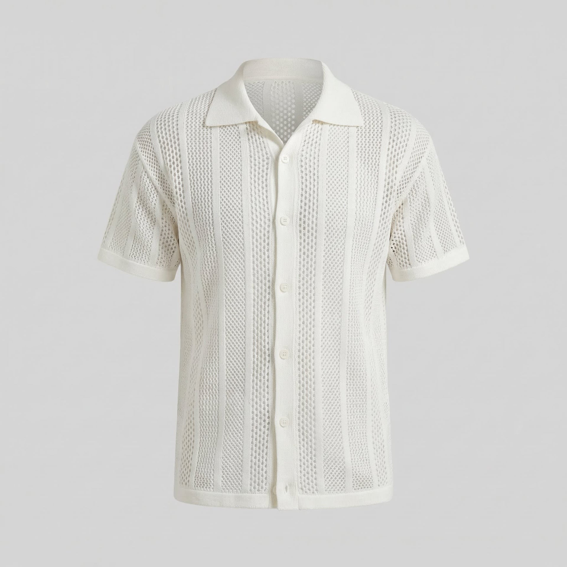Oakes Open Knit Camp Collar Shirt