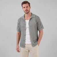 Oakes Open Knit Camp Collar Shirt