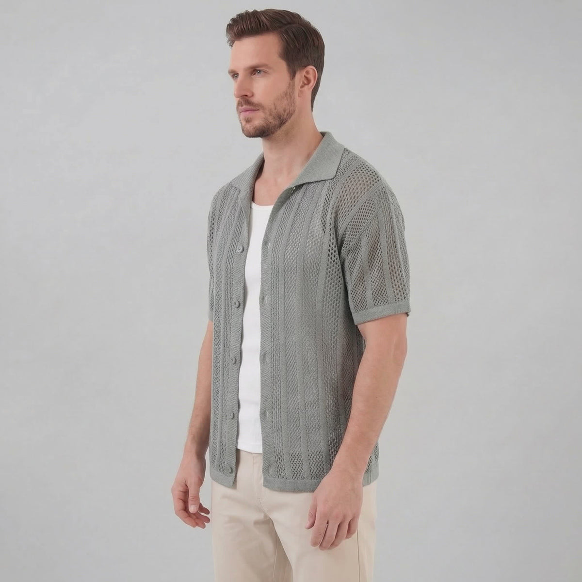 Oakes Open Knit Camp Collar Shirt_6