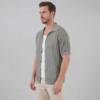 Oakes Open Knit Camp Collar Shirt