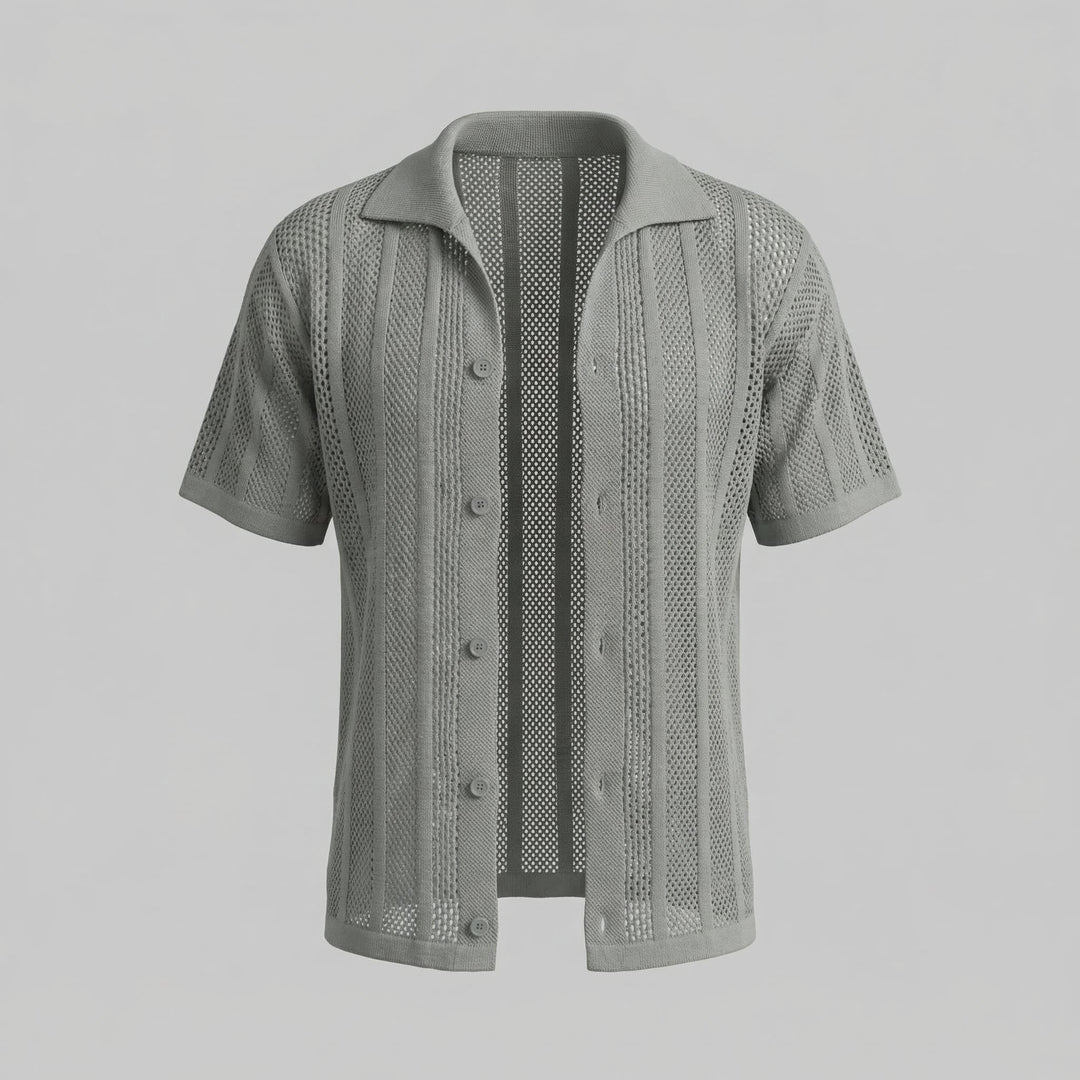 Oakes Open Knit Camp Collar Shirt