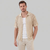 Oakes Open Knit Camp Collar Shirt