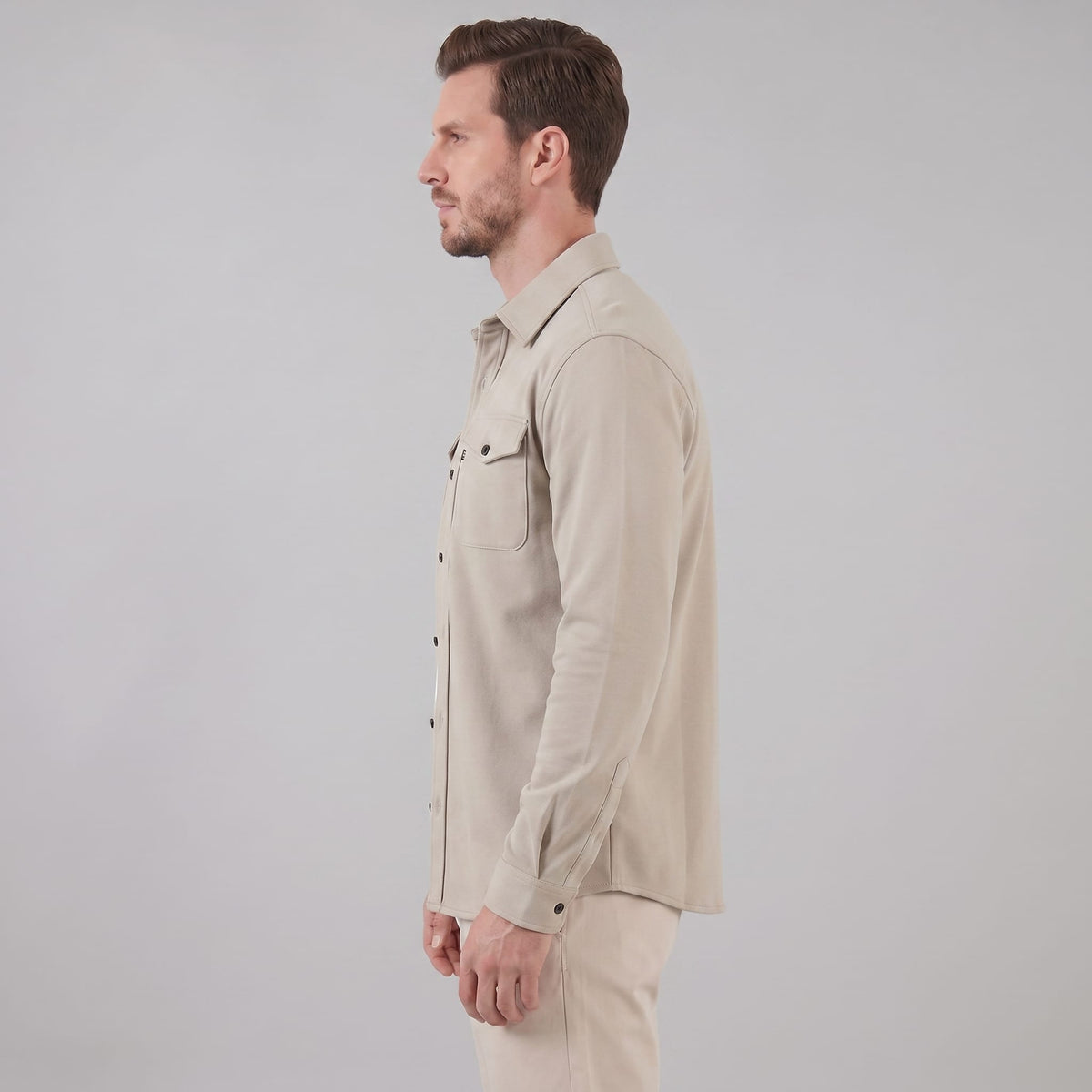 Keller Brushed Cotton Blend Overshirt