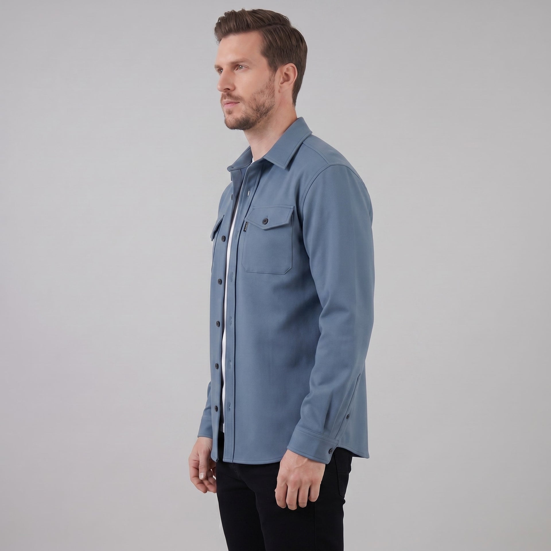 Keller Brushed Cotton Blend Overshirt