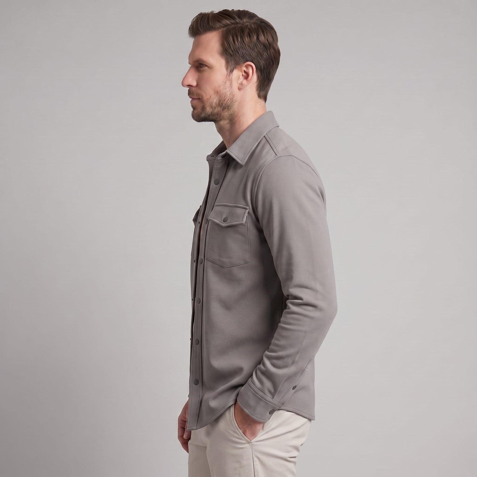 Keller Brushed Cotton Blend Overshirt