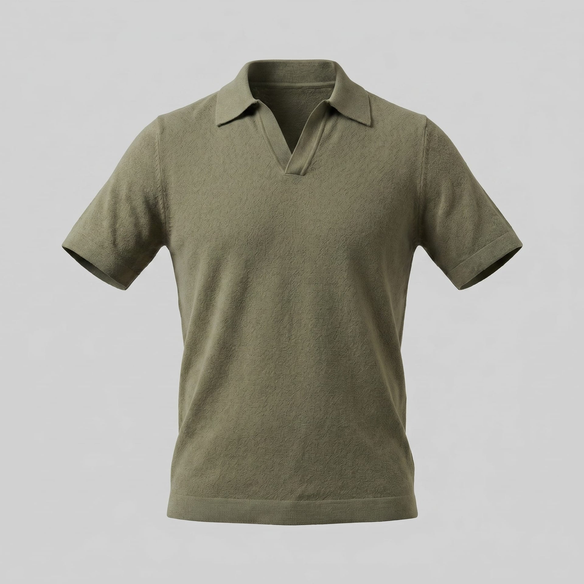 Zion Cotton Blend V-Neck Polo Shirt