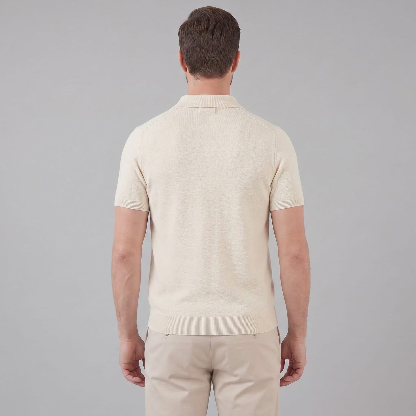 Zion Cotton Blend V-Neck Polo Shirt_3