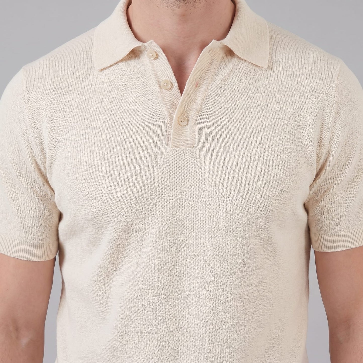 Zion Cotton Blend V-Neck Polo Shirt_4