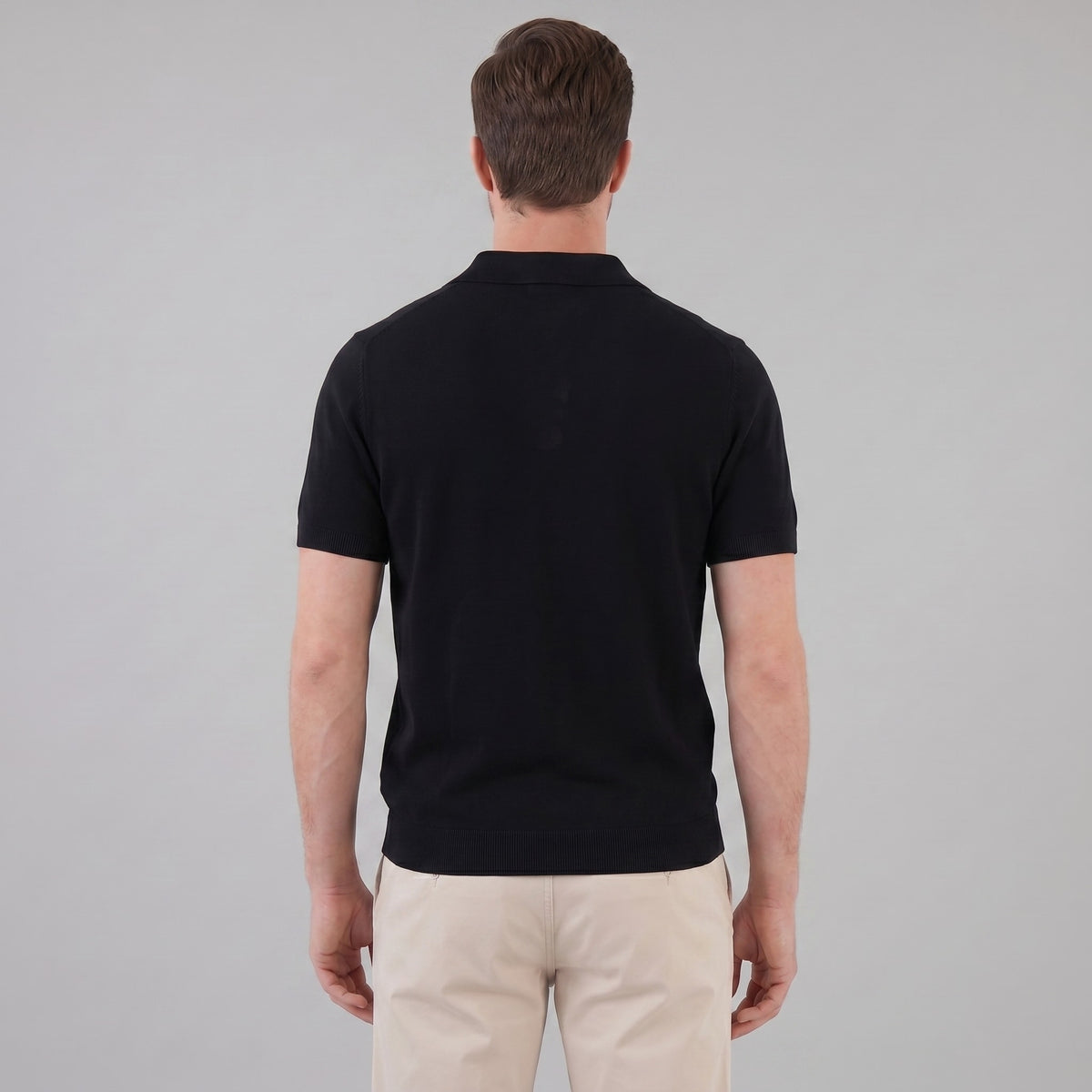 Zion Cotton Blend V-Neck Polo Shirt_7
