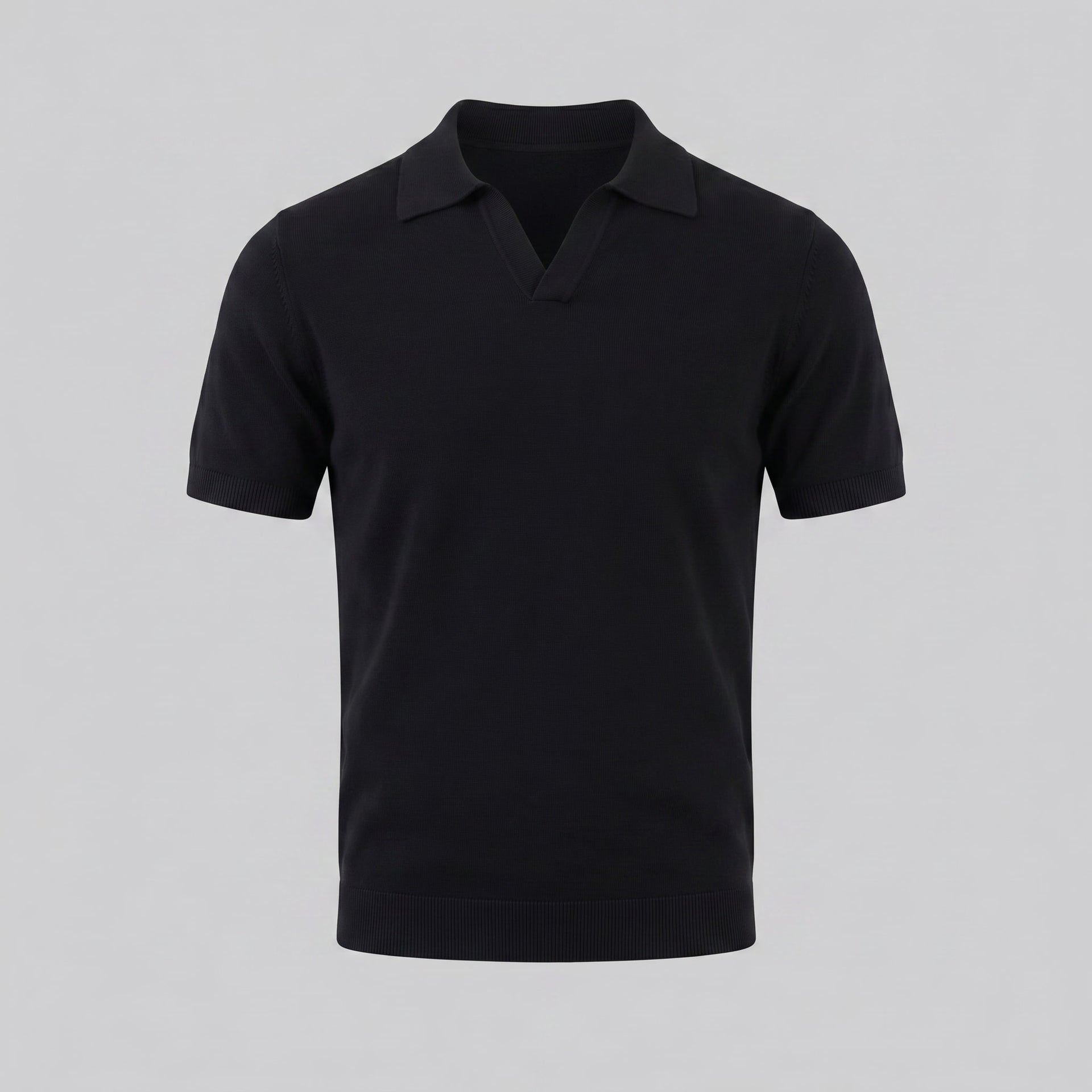 Zion Cotton Blend V-Neck Polo Shirt