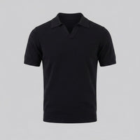 Zion Cotton Blend V-Neck Polo Shirt