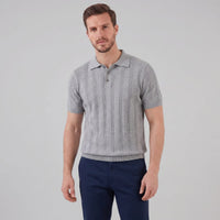 Adler Vertical Stripe Knit Polo
