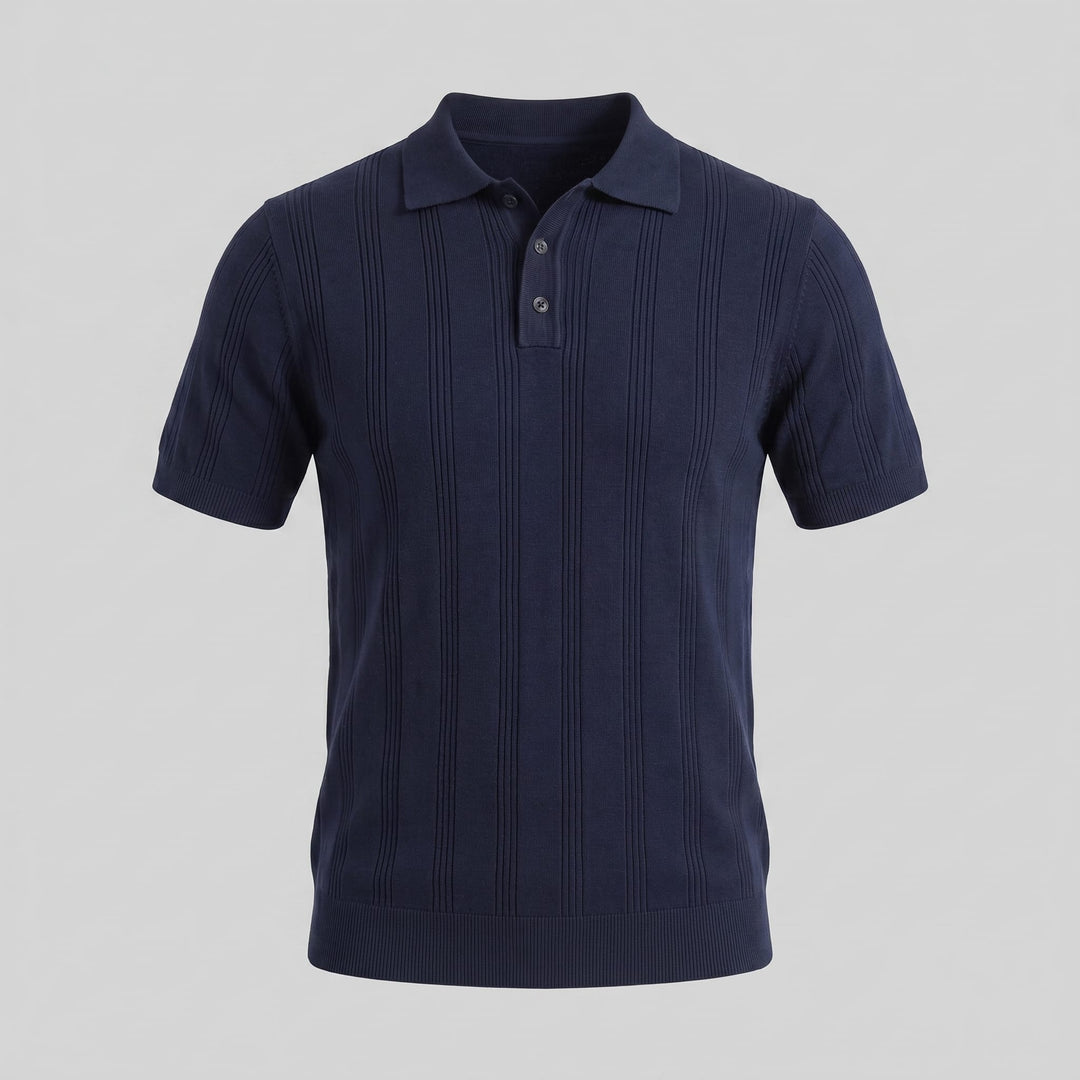 Adler Vertical Stripe Knit Polo