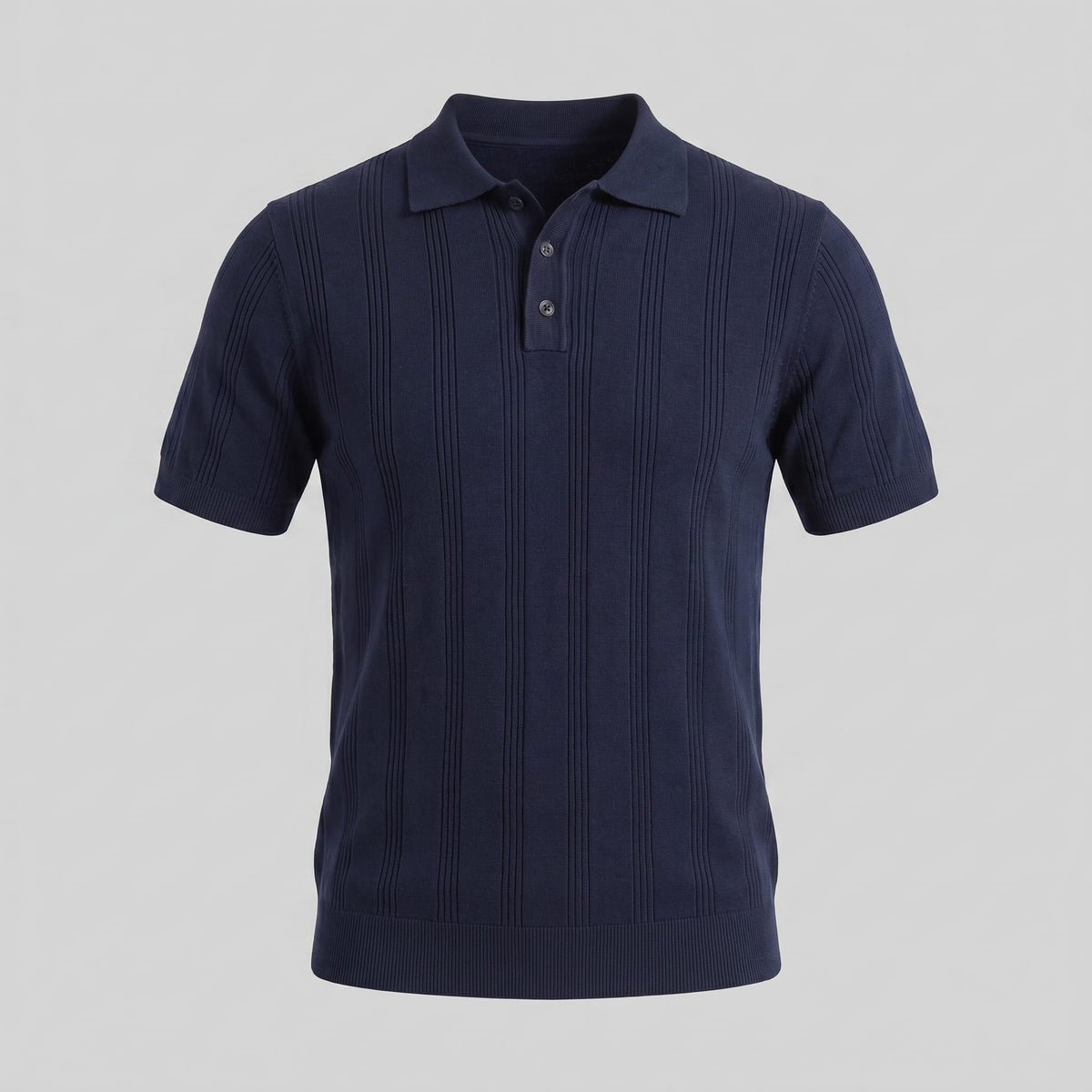 Adler Vertical Stripe Knit Polo