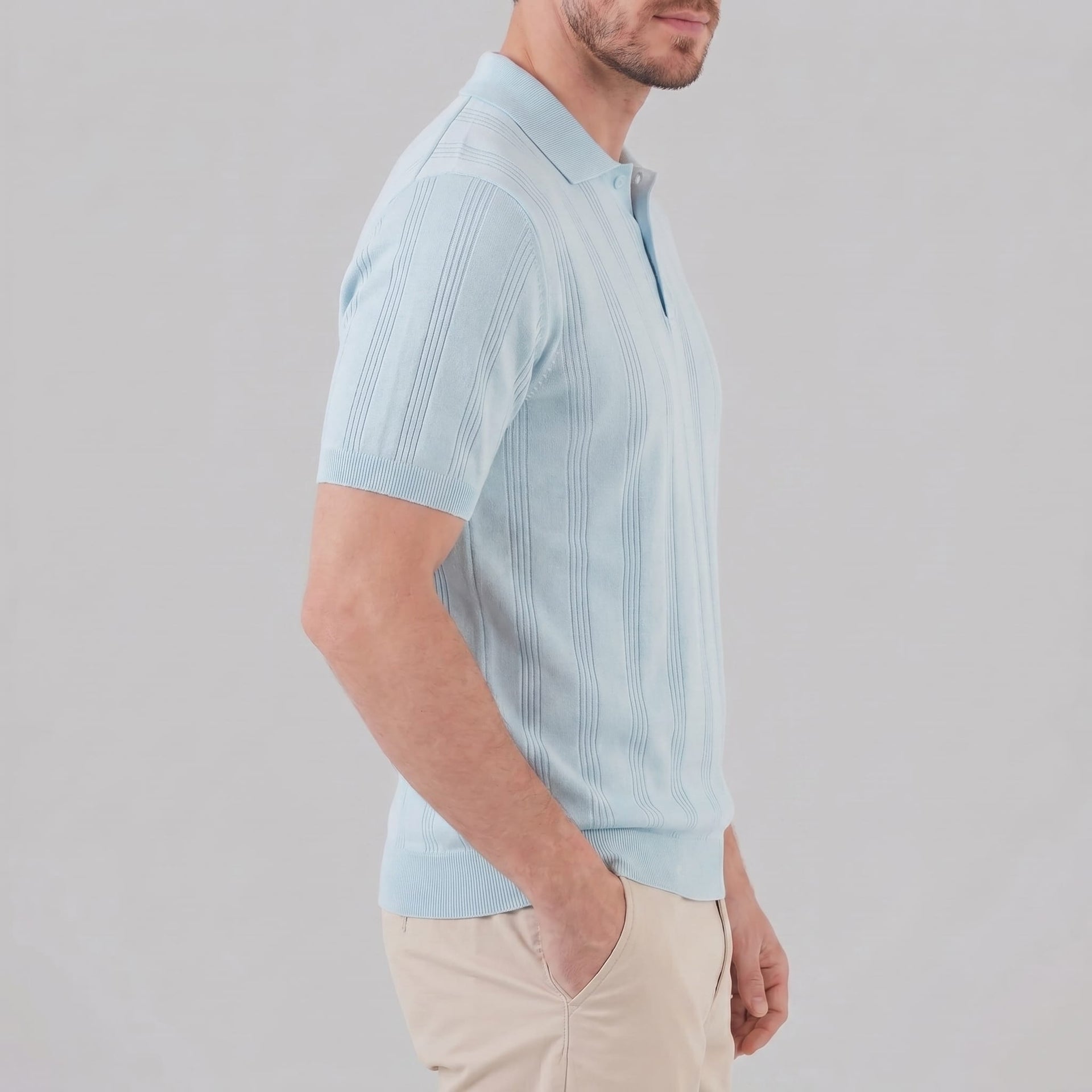 Adler Vertical Stripe Knit Polo