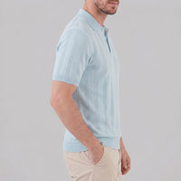 Adler Vertical Stripe Knit Polo