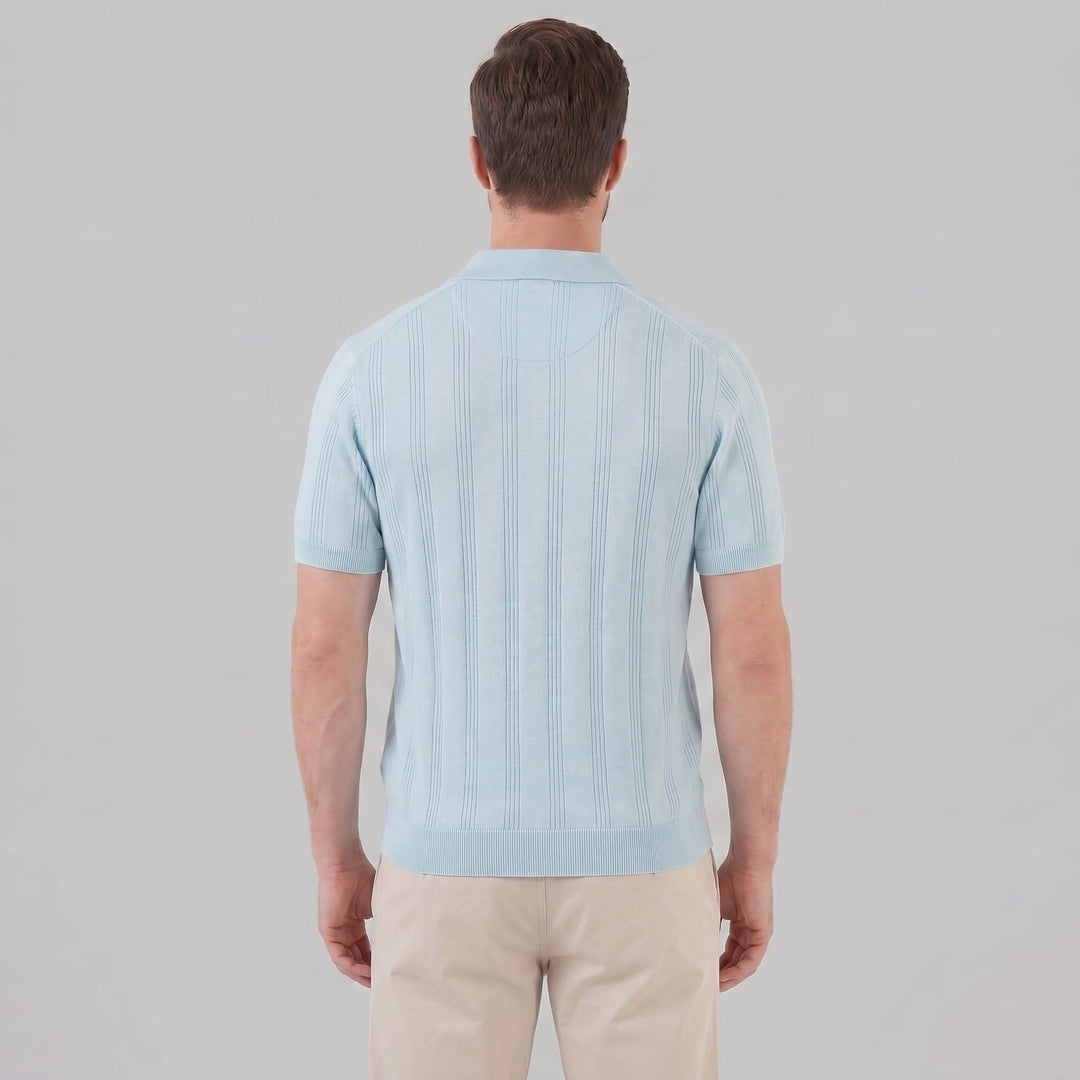 Adler Vertical Stripe Knit Polo
