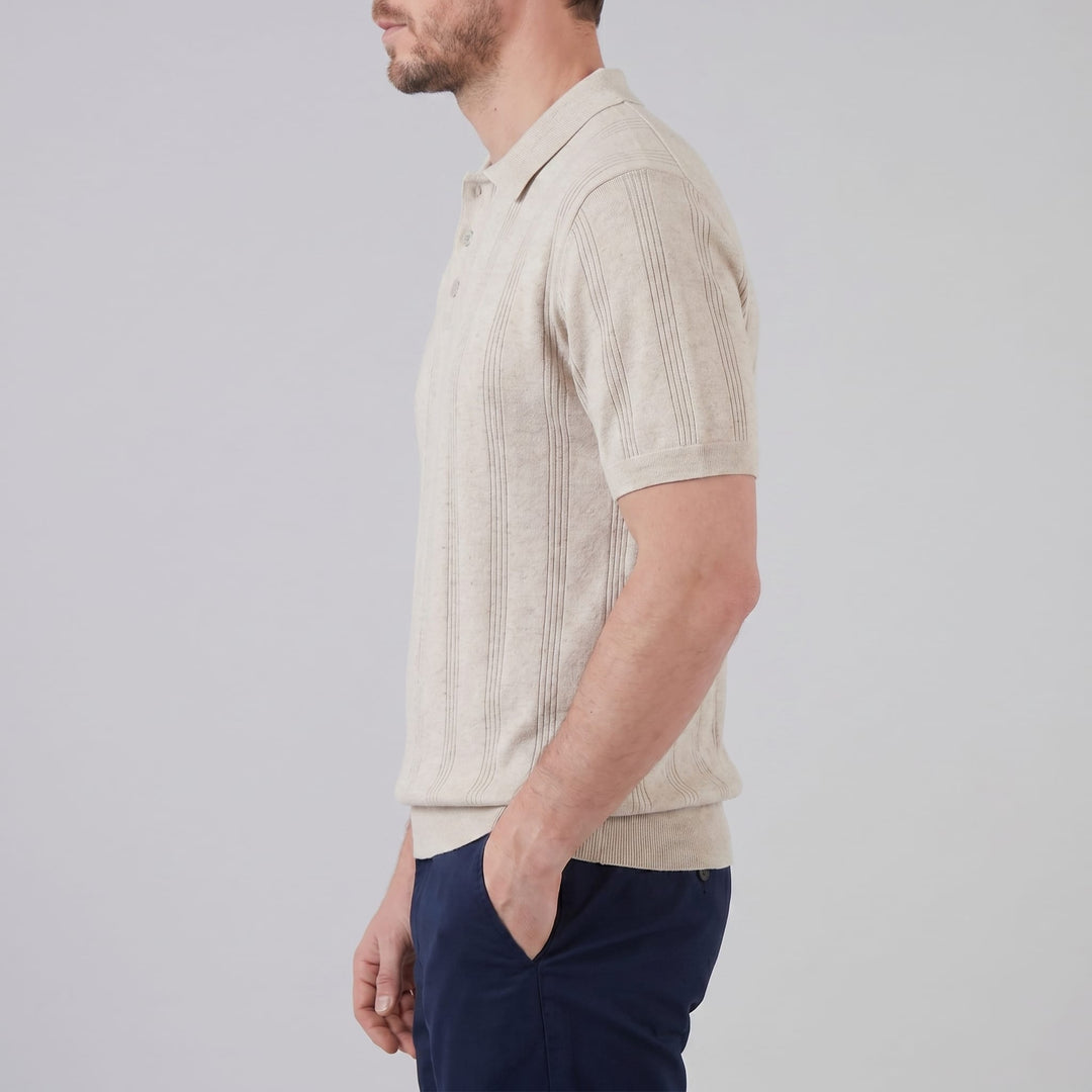 Adler Vertical Stripe Knit Polo