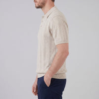 Adler Vertical Stripe Knit Polo