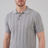 Adler Vertical Stripe Knit Polo