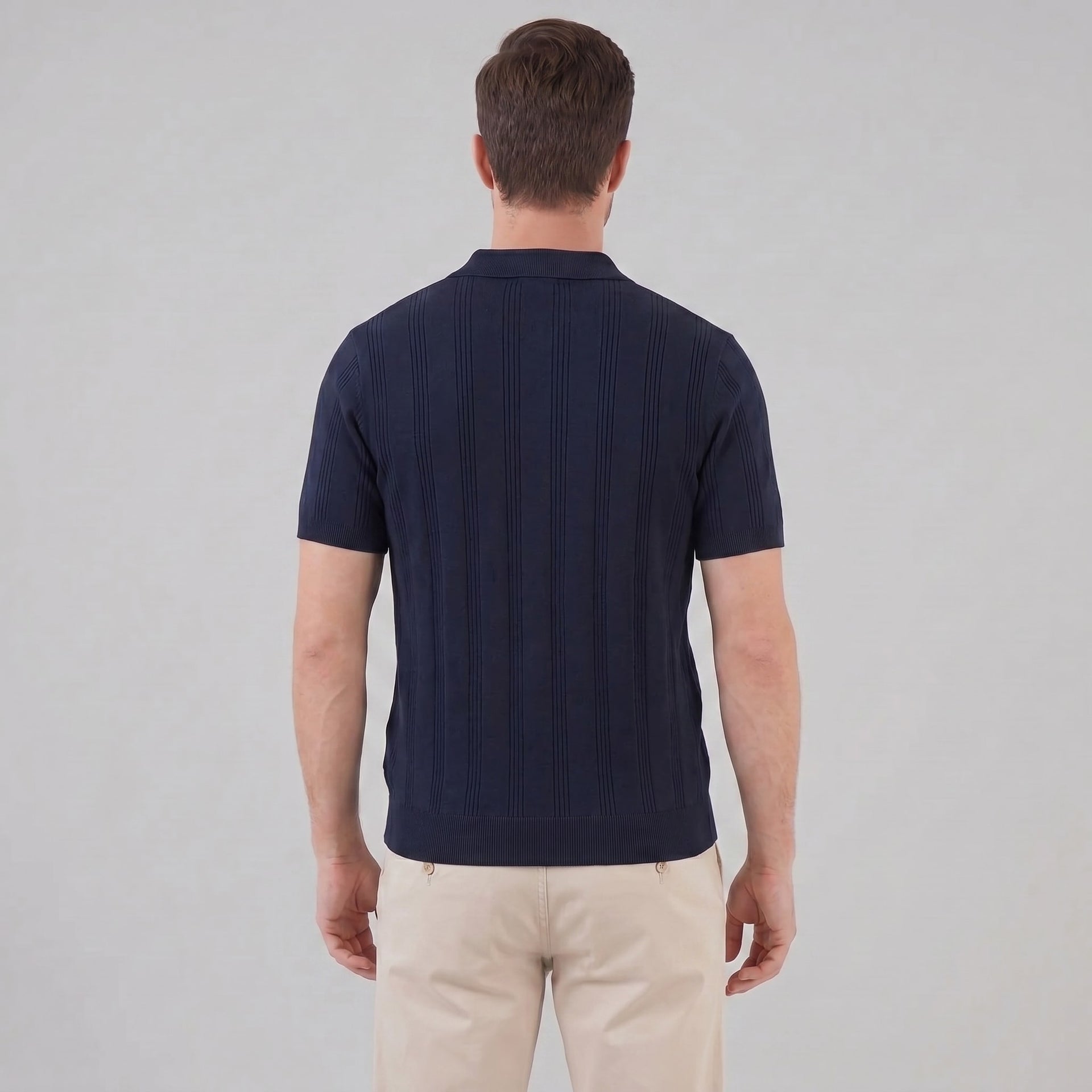 Adler Vertical Stripe Knit Polo