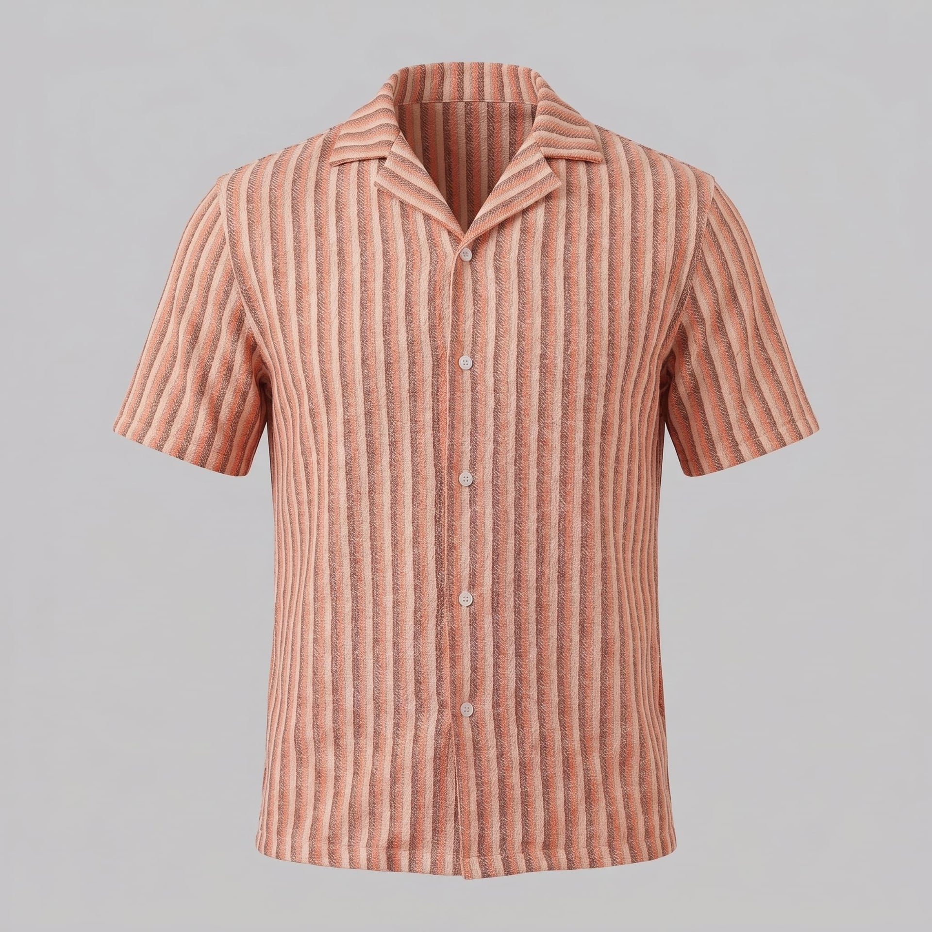 Orion Striped Knit Camp Collar Shirt