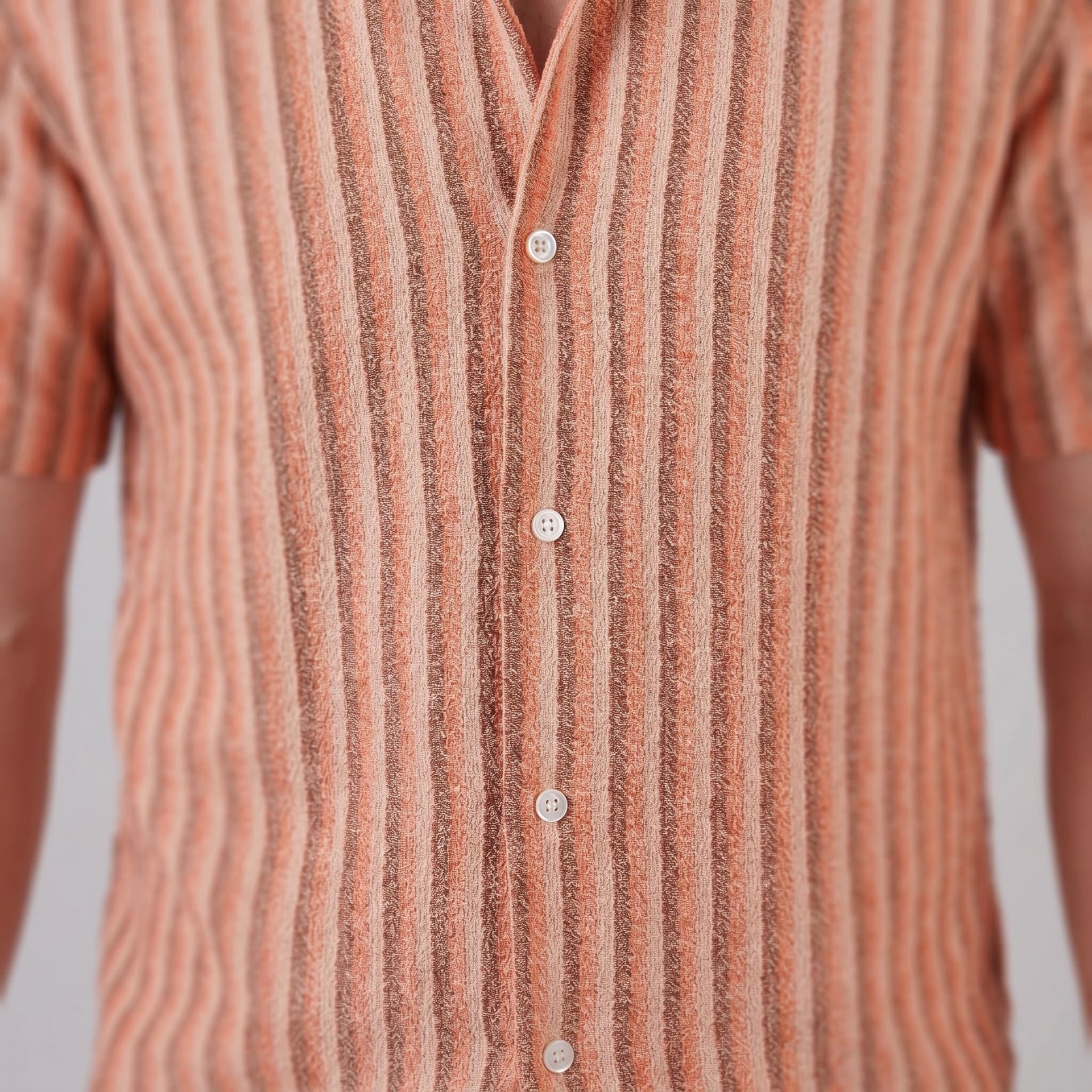 Orion Striped Knit Camp Collar Shirt