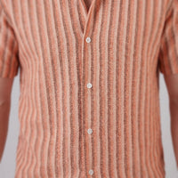 Orion Striped Knit Camp Collar Shirt