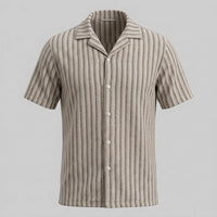 Orion Striped Knit Camp Collar Shirt