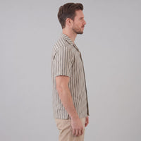 Orion Striped Knit Camp Collar Shirt
