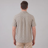 Orion Striped Knit Camp Collar Shirt