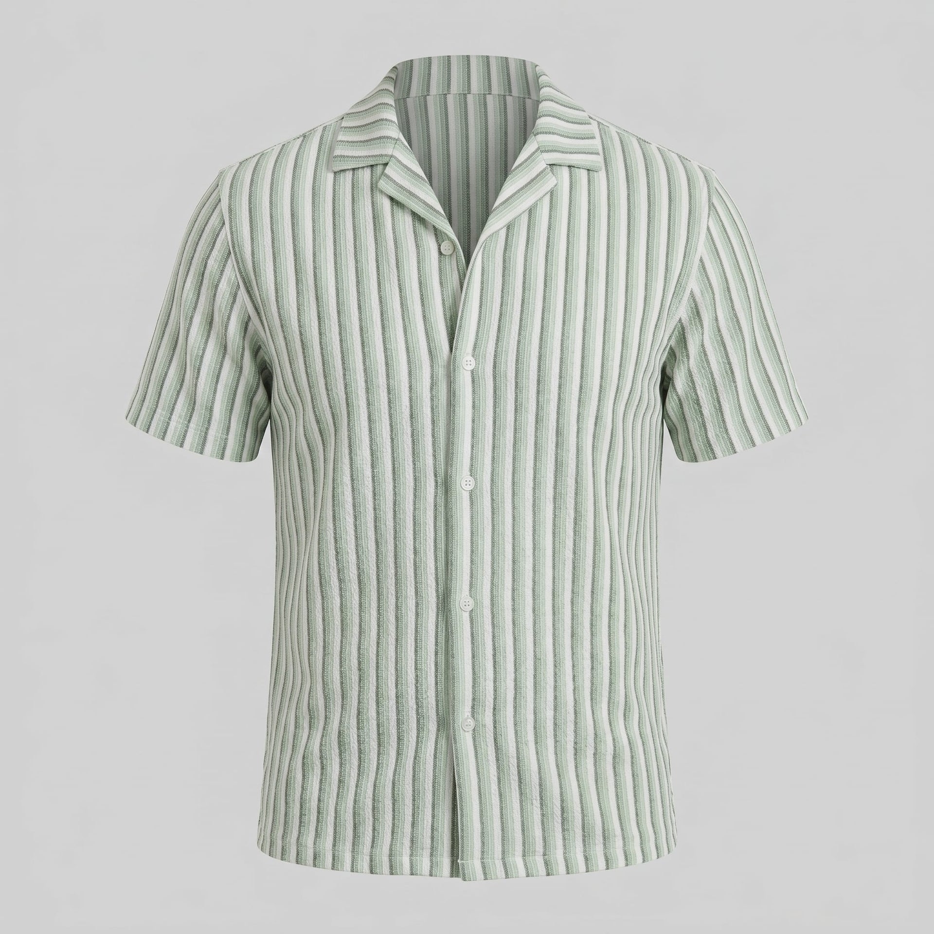 Orion Striped Knit Camp Collar Shirt