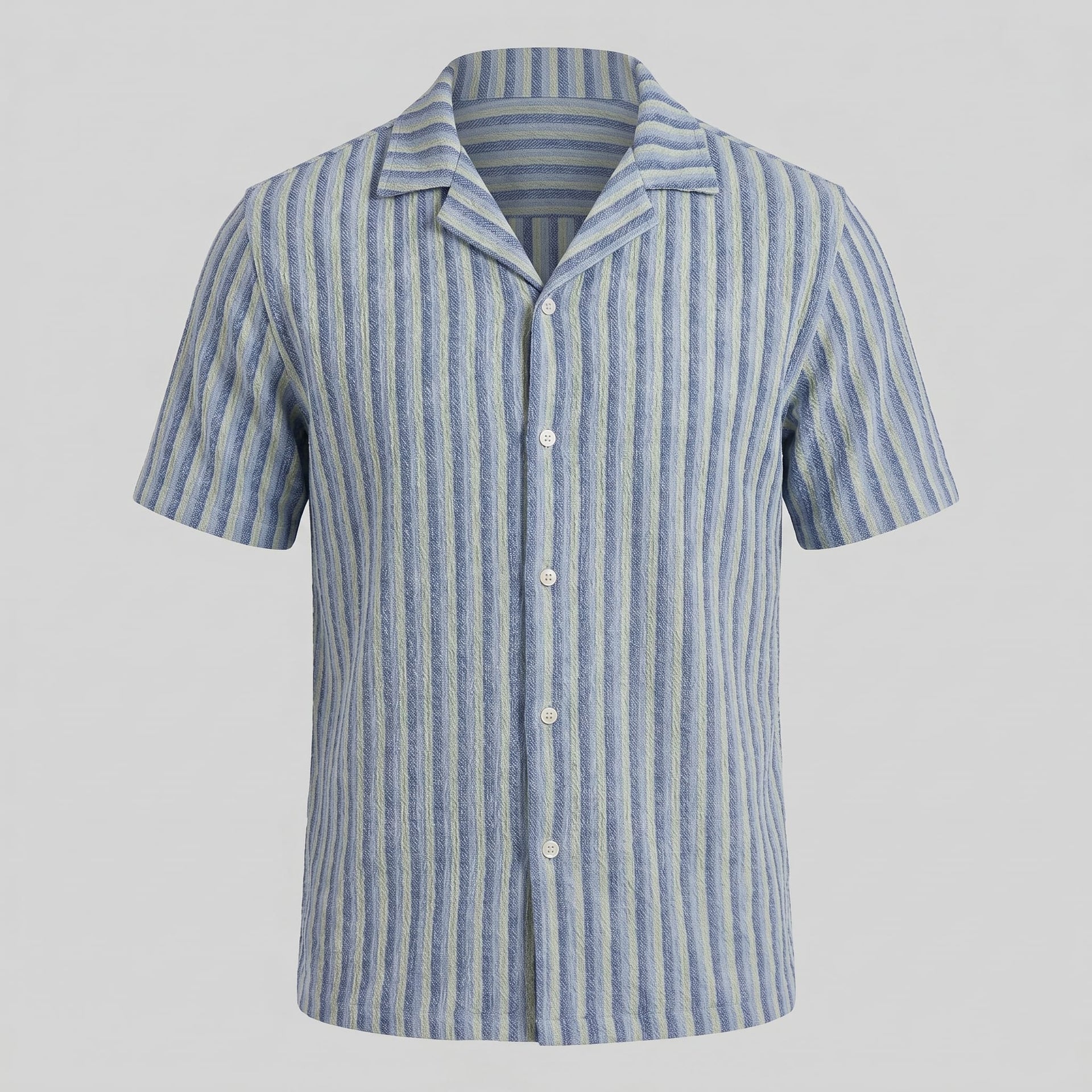 Orion Striped Knit Camp Collar Shirt