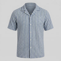 Orion Striped Knit Camp Collar Shirt