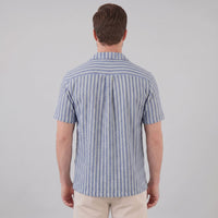 Orion Striped Knit Camp Collar Shirt
