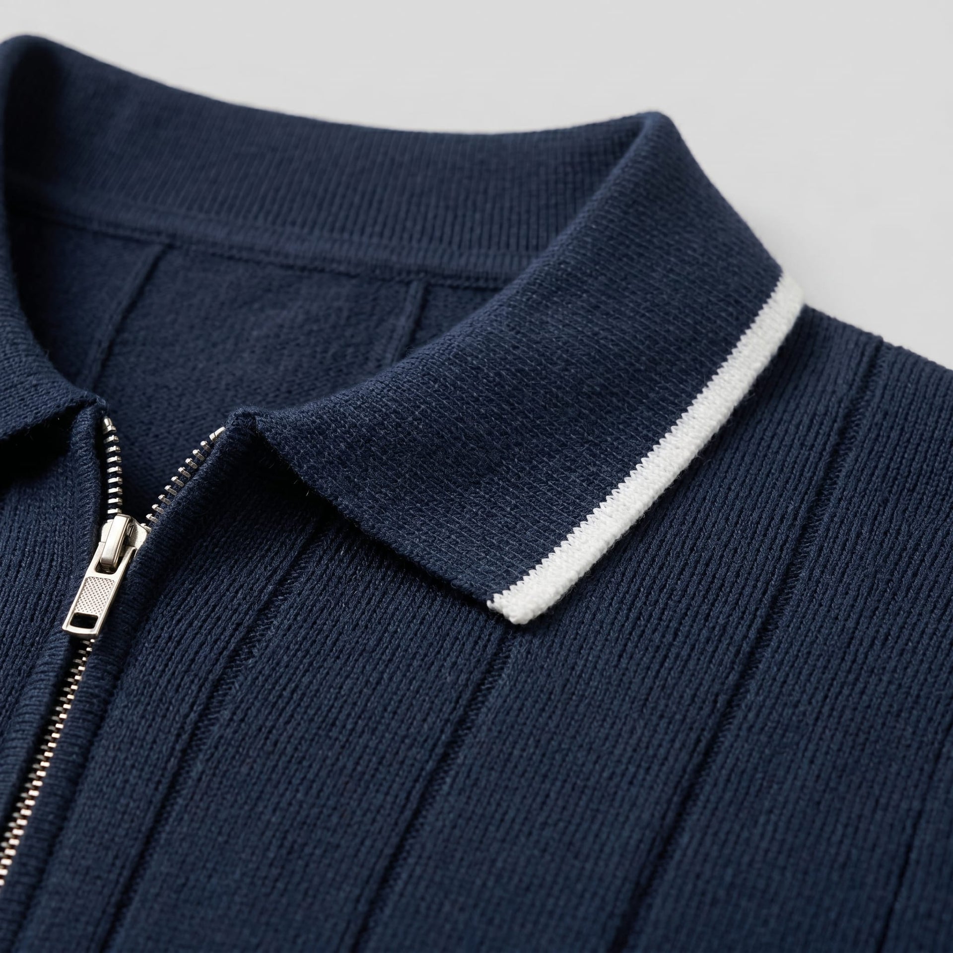 Ansel Ribbed Quarter Zip Polo
