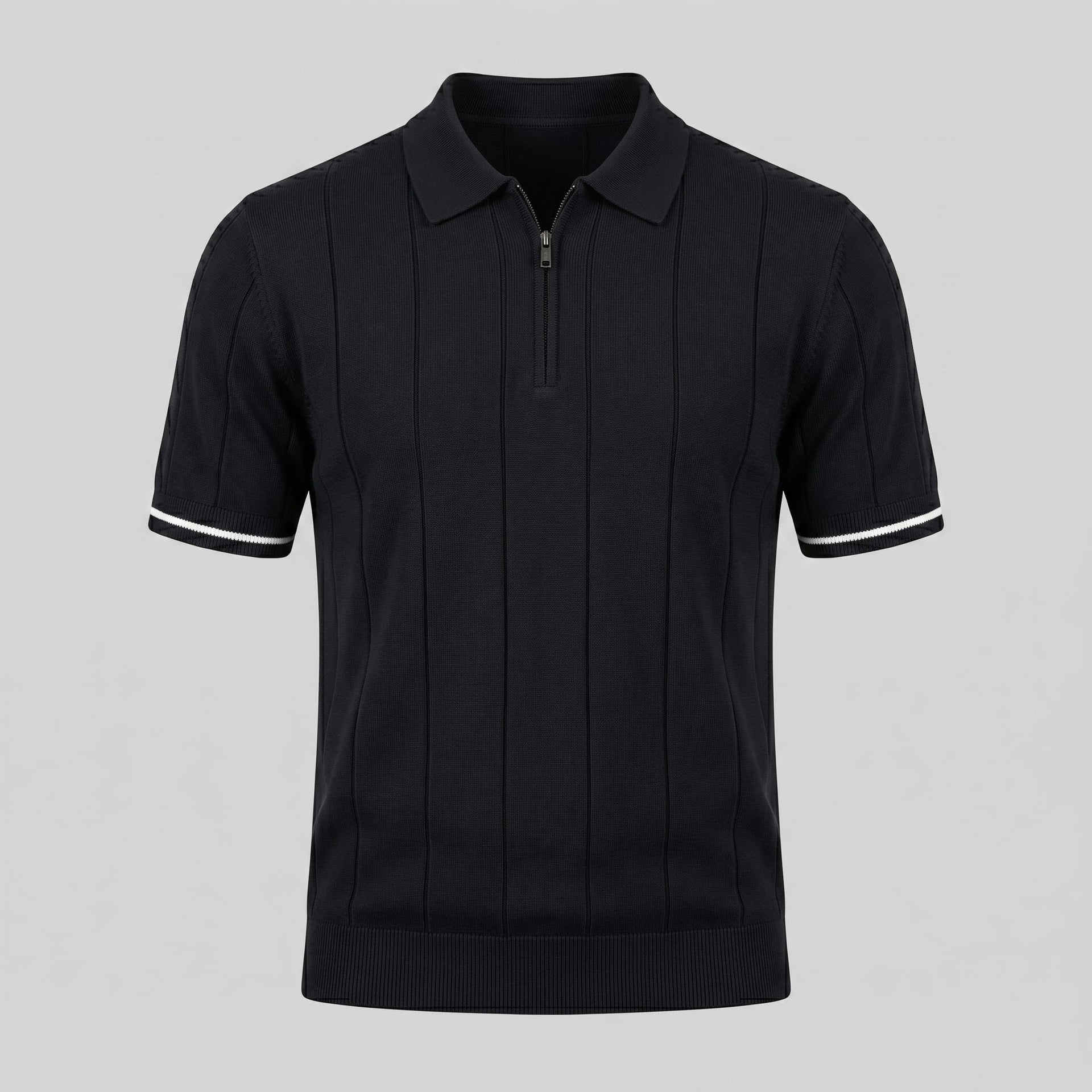 Ansel Ribbed Quarter Zip Polo