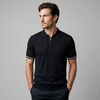 Ansel Ribbed Quarter Zip Polo